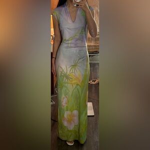 Vintage Class Roberto Cavalli viscose long printed dress IT42 S M